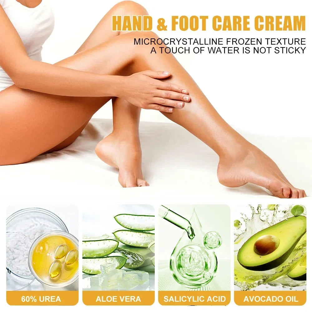 40g Ultra-Hydrating 60% Urea Foot Cream Aloe Vera for Softening Dry Cracked Feet - Gentle Exfoliation Daily Foot Care Solution