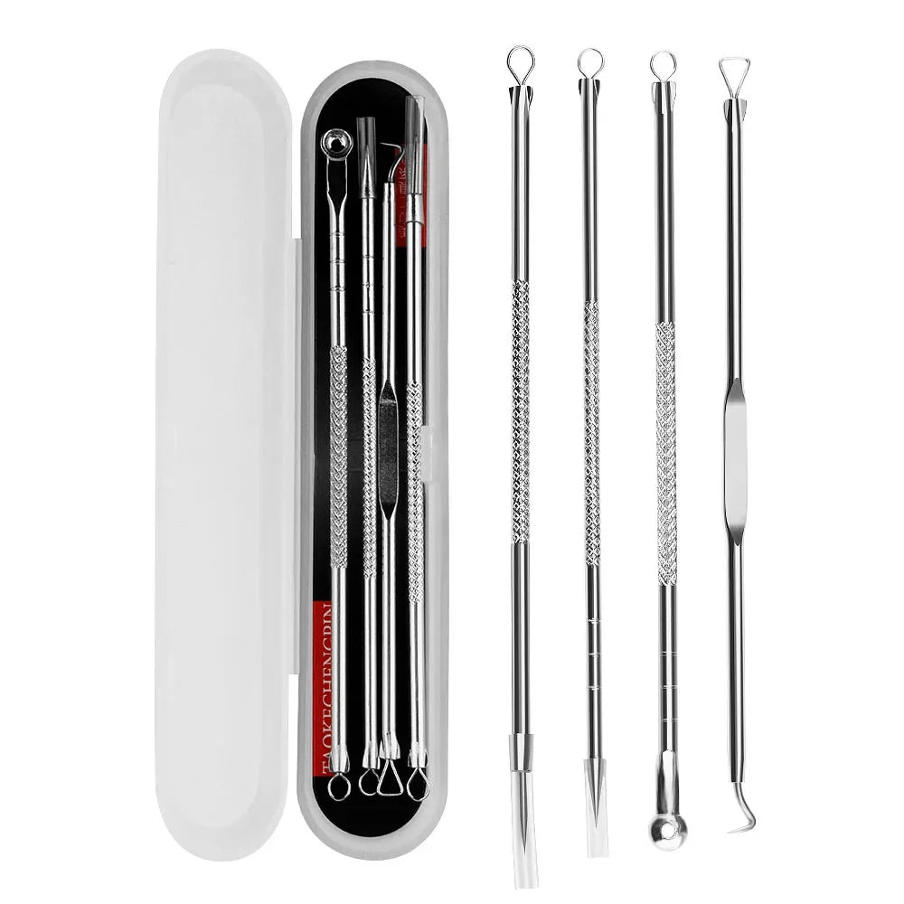 4/8PCS Acne Blackhead Comedone Black Spot Pimple Blemish Remover Skin Care Women Beauty Acne Treatment Pore Cleanser Needle Hook