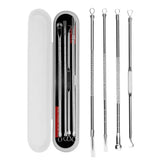 4/8PCS Acne Blackhead Comedone Black Spot Pimple Blemish Remover Skin Care Women Beauty Acne Treatment Pore Cleanser Needle Hook