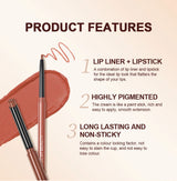 QIBEST 12 Colors Lip Makeup Nude Lipstick Pencil Waterproof Long Lasting Sexy Red Lip Stick Matte Lip Liner Pen Lipstick