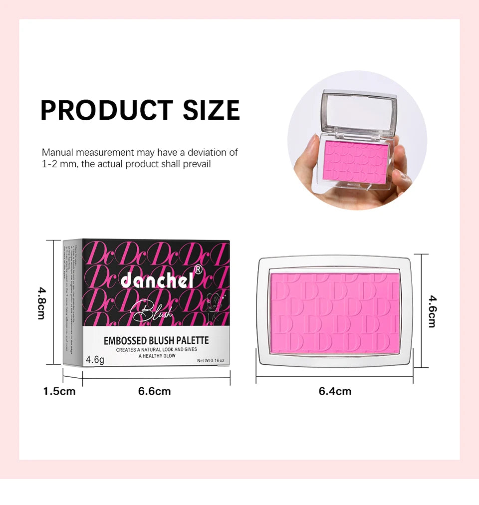 Hot Matte Embossed Blush Palette Rosy Blusher Facial Blush Powder High Pigmented Pink Coral Rouged For Cheeks Smooth Cosmetics
