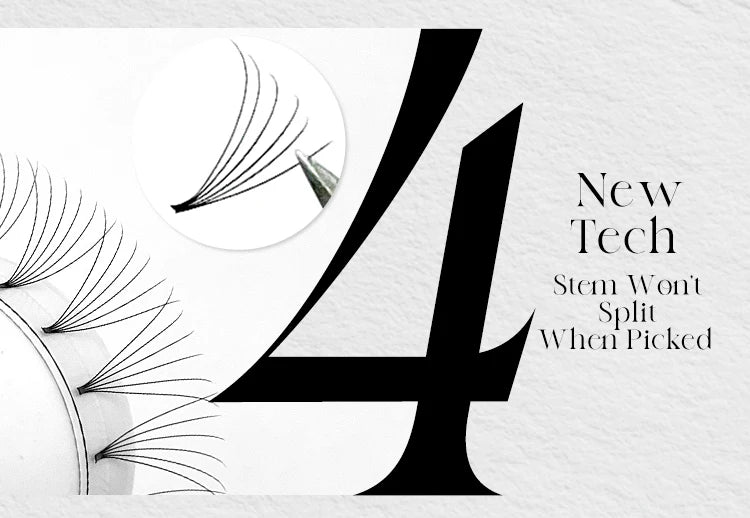 ABONNIE Premade Volume Fans Short Stem 3d/4d/5d/6d Russian  Eyelash Extension Mink Eyelash Extension All Size Lashes Tray
