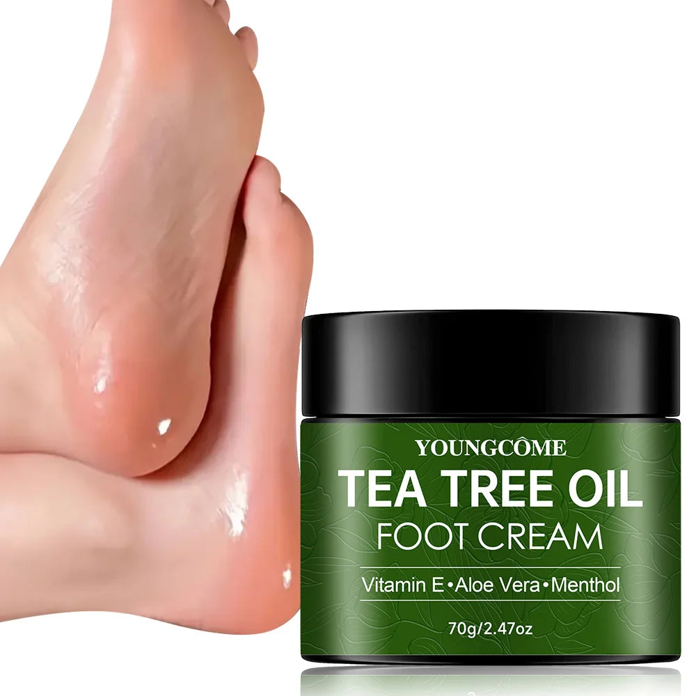 Tea Tree Foot Cream for Heel Dry Skin Care Exfoliate Dead Skin Soften Hydrate Moisturize Smooth Rough Skin Daily Foot Care Lotio