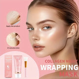 Collagen Overnight Wrapping Off Facial Mask Pack | with Hyaluronic Acid, Elasticity - Hydration Care, Sagging - Dullness - Hydrolyzed Collagen for Glowing Skin-Hydrating Face Mask - Deep Moisture for Dry Skin, Korean Skin Car