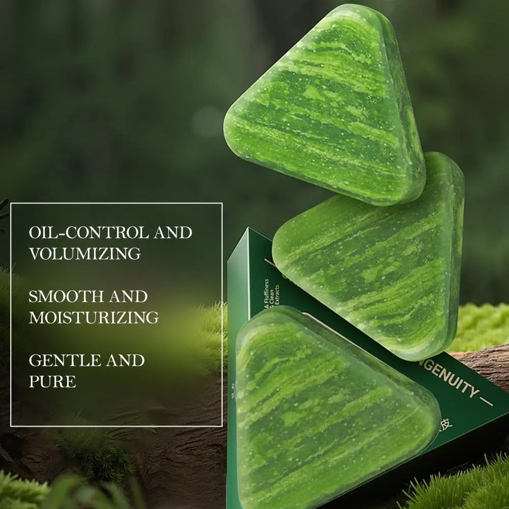 Usman Grass Shampoo Soap Cypress Leaf Polygonatum Herbal Plant Extract Refreshing Clean Oil Control & Itching 120g