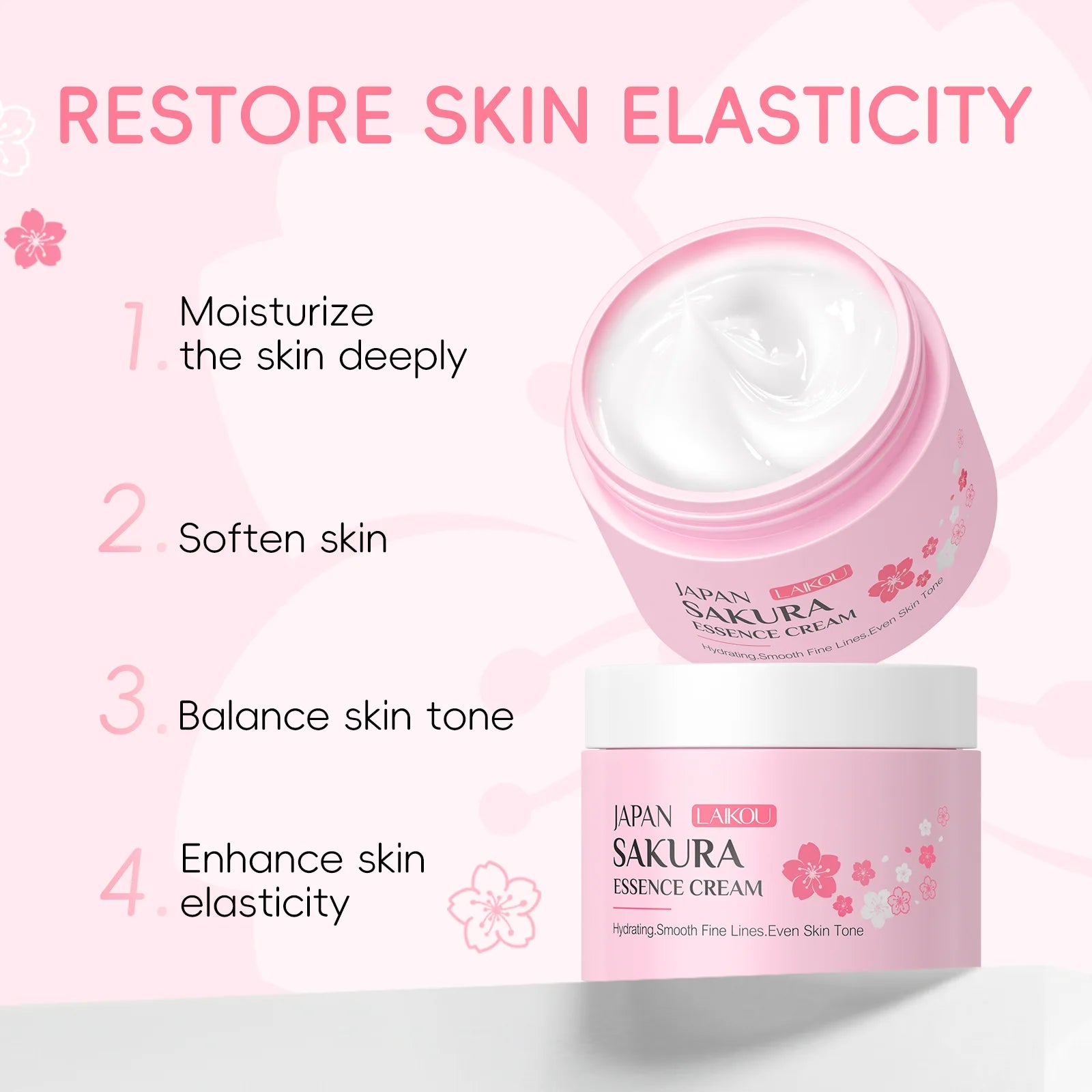 24pcs Sakura Skin Care Set Eye & Lip Masks Serum Nud Masks Cleanser Toner Essence Cream Moisturizing Smoothing Nourishing Beauty