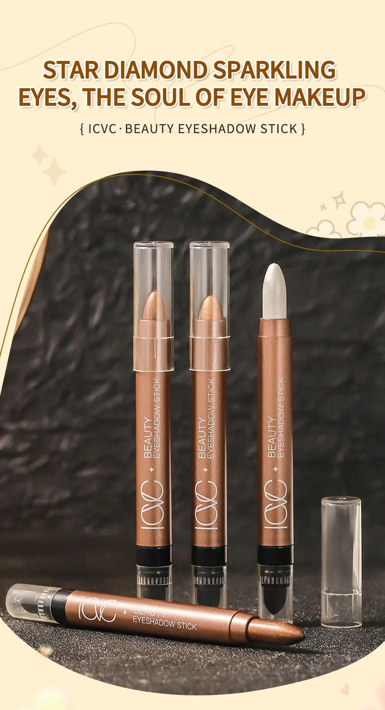Double-ended Eyeshadow Pen Eyeliner Multiuse Shimmer Shadow Pearlescent Glitter Brightening Longlasting Waterproof Sweat-proof