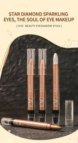 Double-ended Eyeshadow Pen Eyeliner Multiuse Shimmer Shadow Pearlescent Glitter Brightening Longlasting Waterproof Sweat-proof