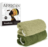 PeaKalo Authentic African Net Sponge-2Pcs Exfoliating Bath Shower Loofah Sponge, Gentle Back Scrubber for All Skin Types,Durable