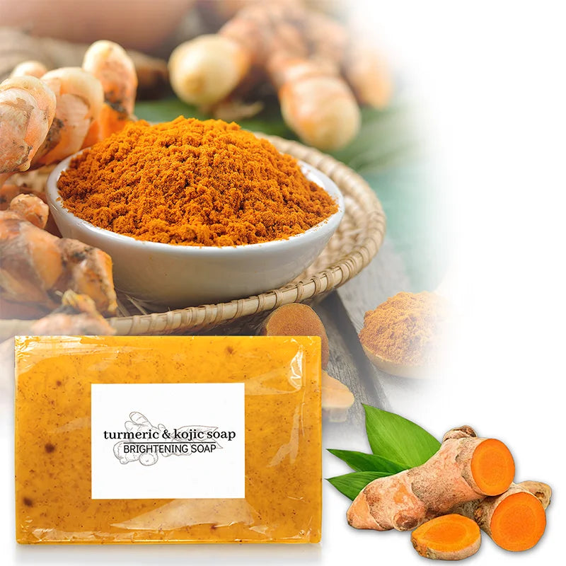 100g Turmeric & Kojic Acid Soap Whitening For Dark Spots Deep Moisturizing, Oil Control & Hydrating Body Wash with Ginger