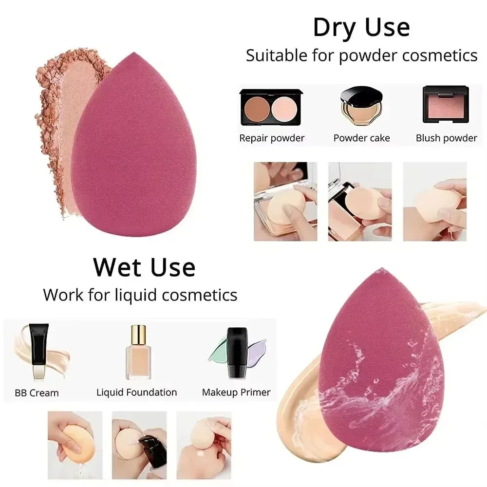 14PCS Set Makeup Sponge Professional Powder Puff for Foundation Blending Cosmetic Tools Beauty Accessories Soft Sponge