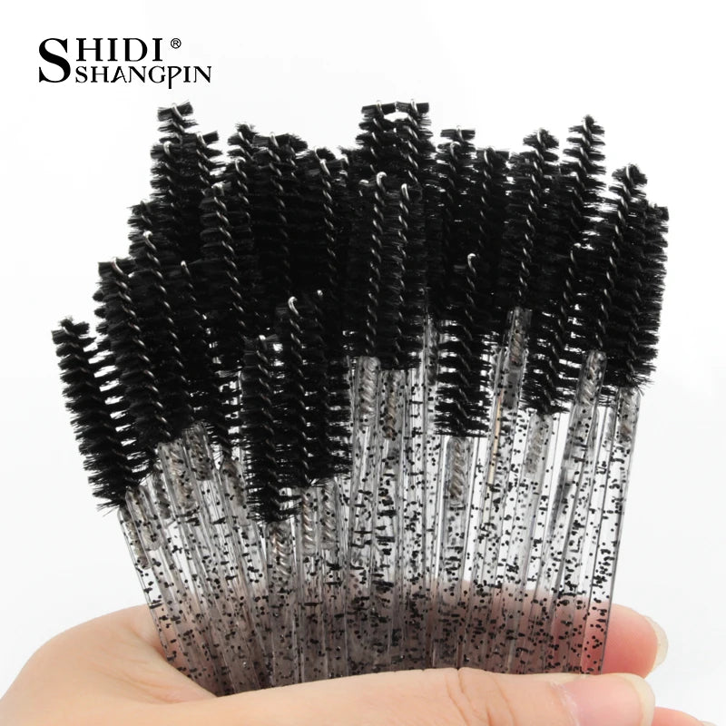 25/50/100 Pcs Eyelash Brushes Mascara Wands Eyelash Makeup Brush Spoolies for Eyebrow Eye Lash Extension Removing Beauty Tools