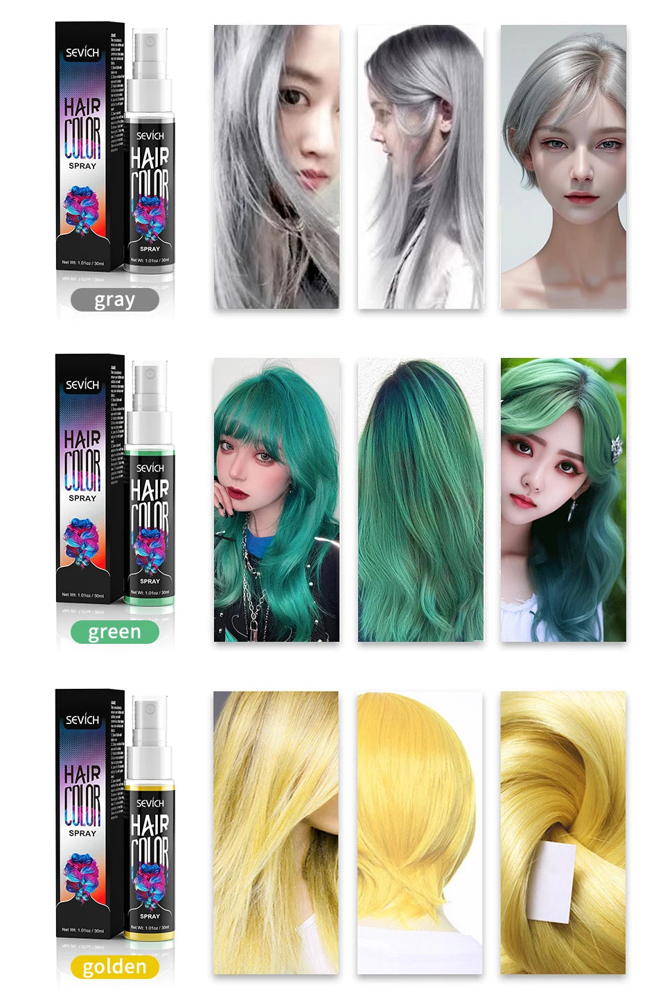 Temporary Hair Color Spray One-Time Hair Dyeing Instant Hair Salon Multi Color Hair Dye Makeup Chalk Washable DIY Party Styling
