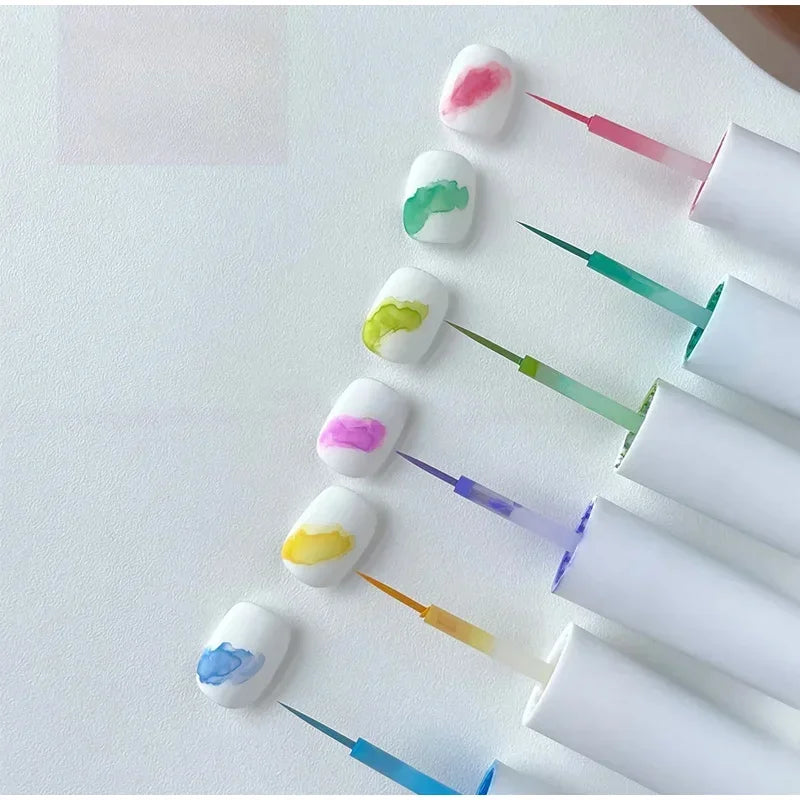 6ml Nail Art 6 Colors  Summer Ice Cream Nail Dye Solution Creative Nail Pattern DIY Design Dye Solution Women Nail Decoration