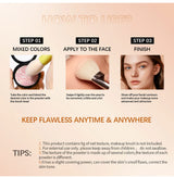 Demi Matte Natural Finish Baked Brighten Color Correcting Powder Foundation Buildable Light to Coverage Oil Control Makeup
