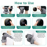 Rechargeable Knee Massager 3 Gear Vibration Massage Adjustable Shoulder Brace Electric Heating Pads Leg Knee Warmer