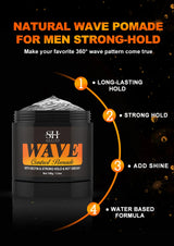 Deep Wave Control Pomade Shampoo Kit Biotin Prevent Hair Loss Edge Control Gel Sport Strong Hold Wave Hair Gel For African Men