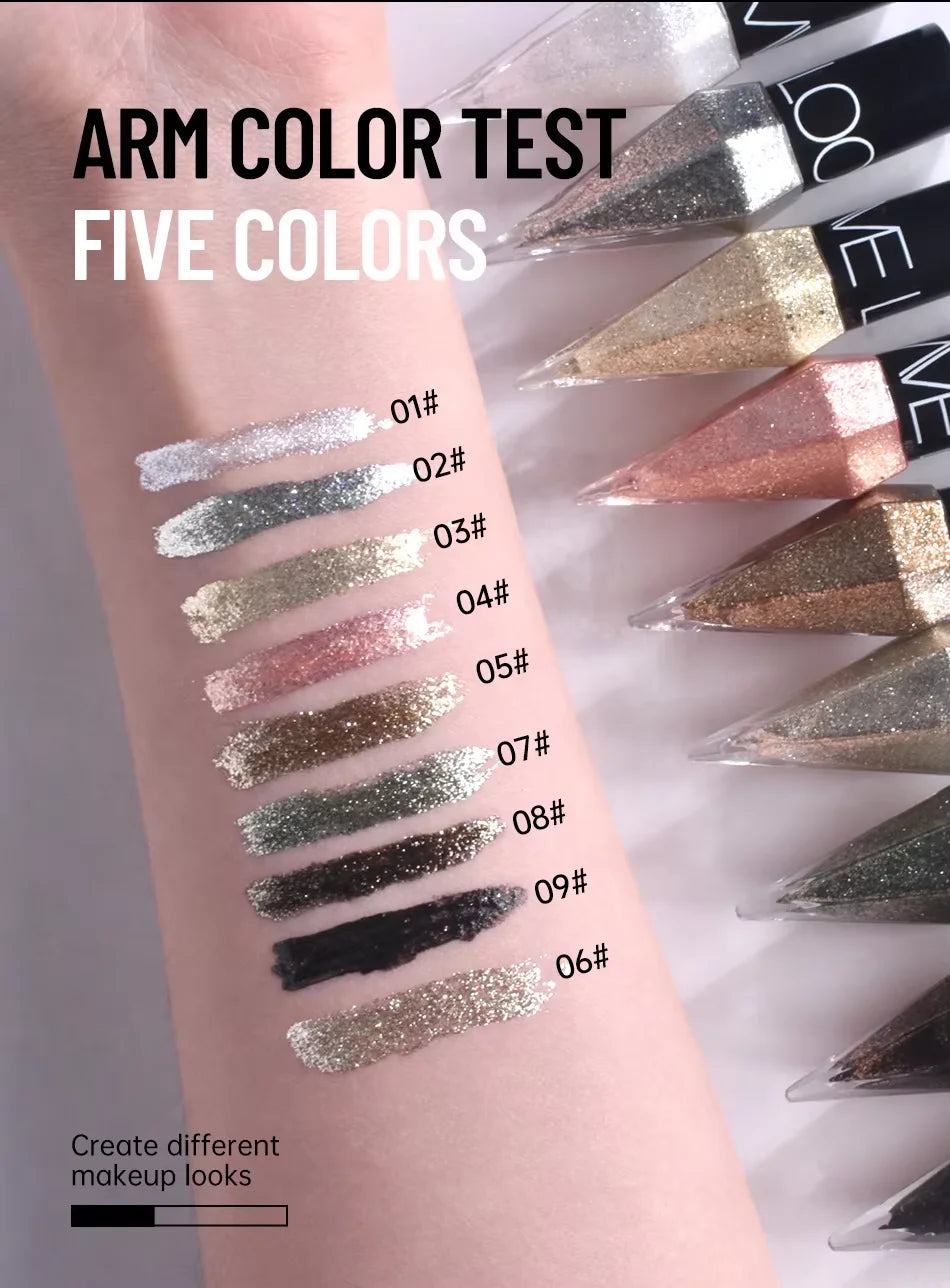 Diamond Sparkling Liquid Eyeliner Pearlescent Color Development Quick Dry Waterproof Not Easily Smudging Liquid Eyeliner