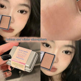 BLACKNANA Square Iron Box Single Color Blush Cream Low Saturation Gray Pink Long-lasting Makeup Tender Rouge