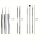 Optional 4Pcs 7Pcs 8Pcs Stainless Steel Skin Care Tool Set For Blackhead And Pimple Household Salon Grooming Accessory