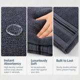 8 Piece Luxury Towel Set – Majestic Plush, Super Absorbent & Quicker-to-Dry, Thick 100% Ring Spun Cotton Towels for Bathroom, Spa & Hotel – 2 Bath, 2 Hand, 4 Washcloths