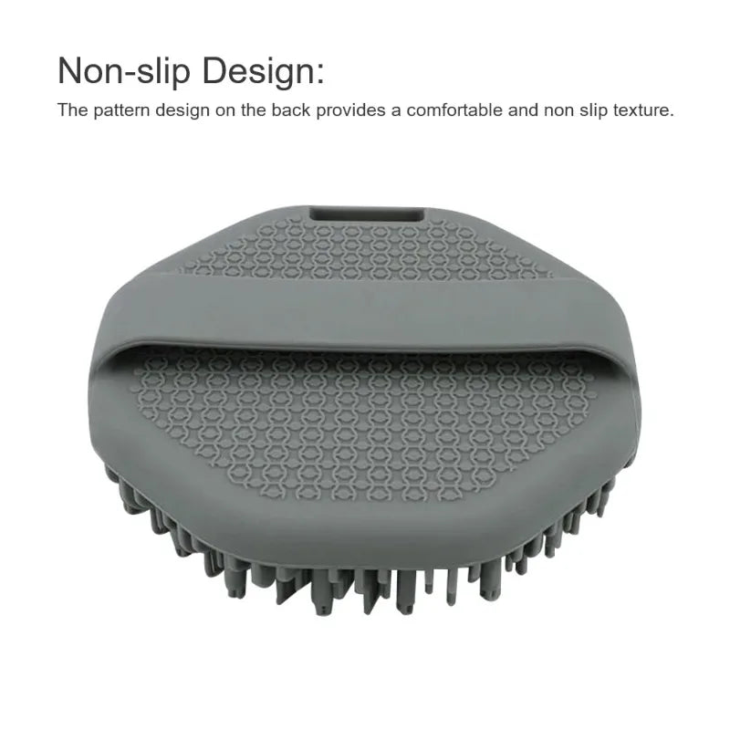 1PC Polygonal Silicone Bath Brush Deep Exfoliation and Rubbing Massage Brush Silicone Body Scrubber Bathroom Bathing Tool