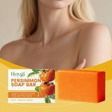 Persimmon Soap Bar for Body Odor Control, Handmade Persimmon Soap for Face and Body Wash, Gentle Smooth Deodorant Bath Soap 100g