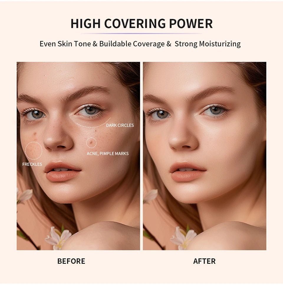 High Coverage CC cream Foundation Tinted Hydrator Matte Finish Light Oil-Free Moisturizing Makeup Hyaluronic Acid Sheer