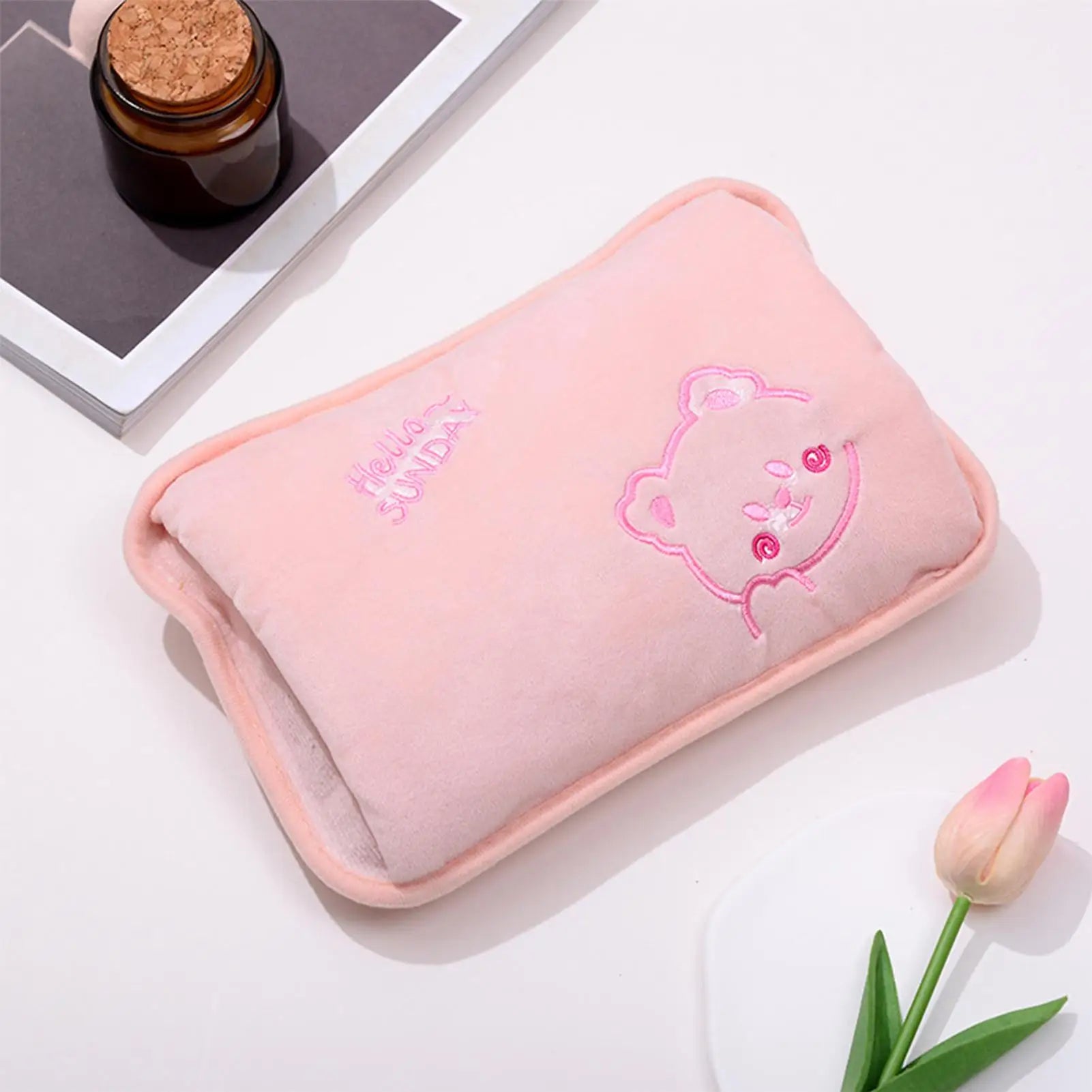 Rechargeable Electric Hot Water Bottle Hand Warmer Heat Pad for Period Cramps Muscle Pain Back Neck Shoulder Legs Home Office