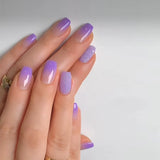 24Pcs Medium Short Square False Nails Glittering Nail Art White Wearable Fake Nail Silver French Full Cover Press on Nail Tips