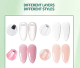 Nailpop 7-in-1 Builder Nail Gel Fast Building Gel Nail Polish Clear White Pink Nude 15ml Nail Tip Reinforcement and Extension