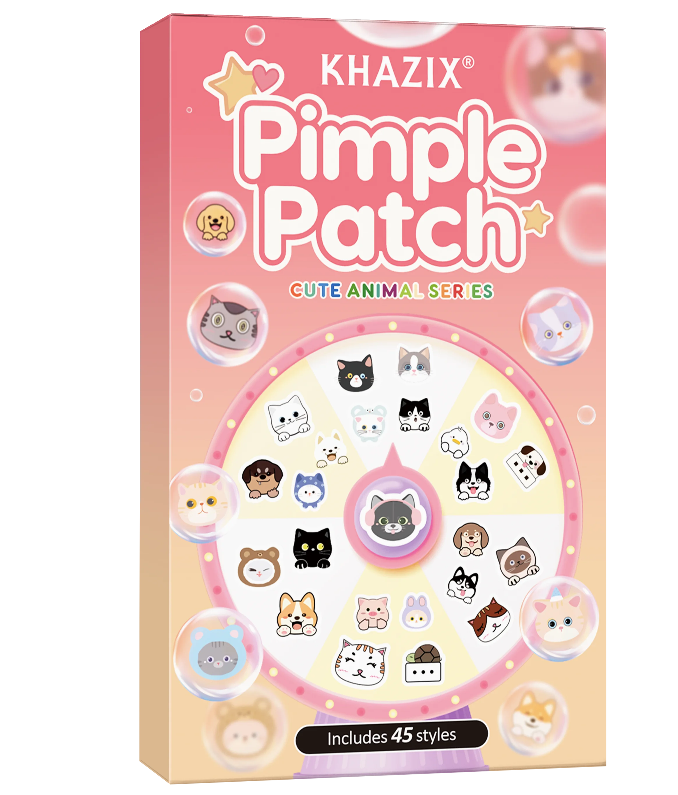 45pcs Cartoon acne patch, cute cat-shaped facial concealer acne patch, safe, non-toxic, gentle and non-irritating.