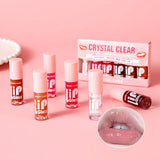 MAGIC CASA 6-Piece Set Water-Gloss Jelly Lip Oil - Plumping, Hydrating, Makeup Base, Long-Lasting Moisture