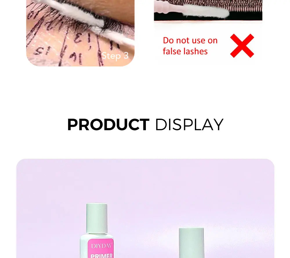 DIYDAY Eyelash Glue Primer for Natural Lashes, Deep Cleansing Oil-Free Prep Adhesive Primer for Eyelash Extension