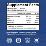 Magnesium & Zinc Capsules for Muscle, Joint,Bone,Enzyme & Heart Health Rest &Relaxation Magnesium Glycinate Supplement