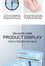SADOER  Exfoliating Feet Mask Exfoliating Foot Peel Mask Socks Pedicure Peeling Dead Skin Remover Feet Mask Peel Moisturizing