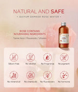 Damask Rose Hydrosol Rose Water Nourishing Skin Improve Dullness Facial Hydrating and Moisturizing Toner Face Serum Skincare