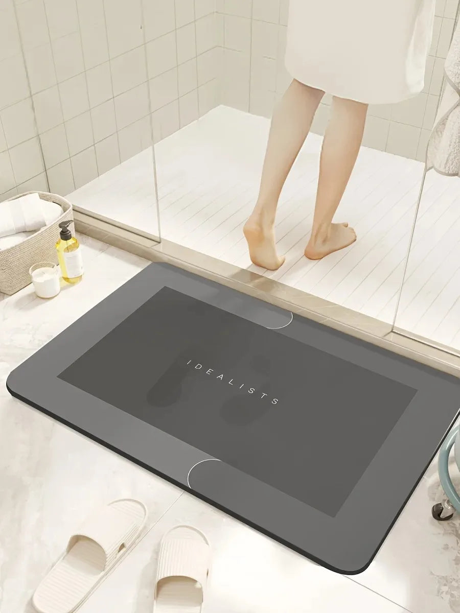 Diatomaceous Earth Bath Mat Super Absorbent Non Slip Fast Drying Soft Floor Mat for Shower Laundry Bedroom Kitchen RV Bathroom