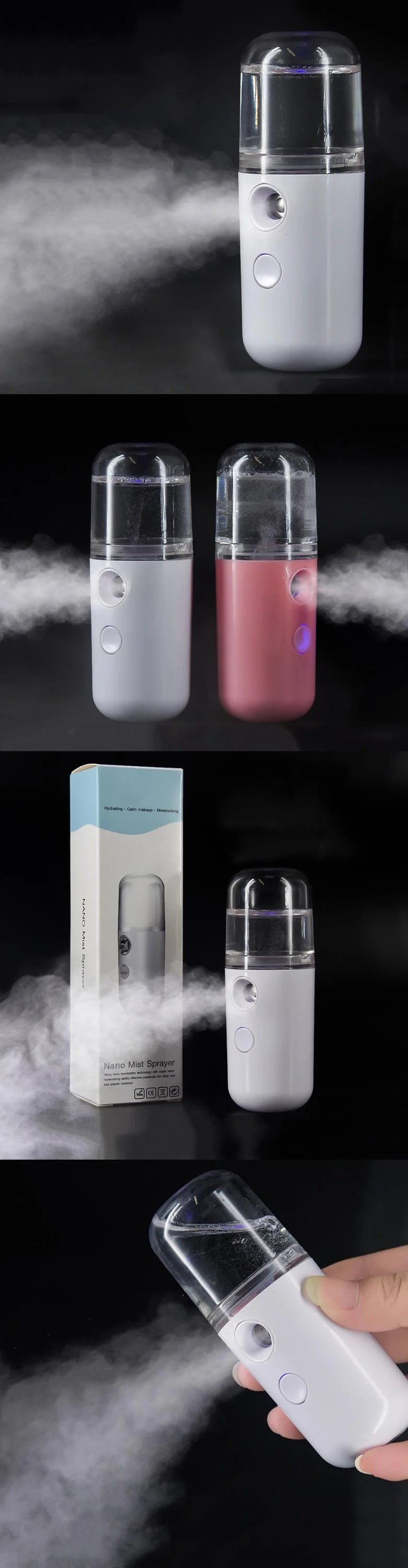 Nano Facial Mister Sprayer Portable Face Nano Mister for Eyelash USB Handy Skin Care Machine for Face Hydrating, Daily Makeup
