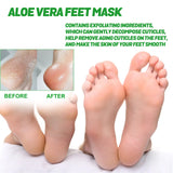 Aloe Vera Feet Mask Moisturizing Exfoliating Feet Mask Anti Drying Crack Remove Dead Skin Hydrating Foot Skin Care Foot Mask