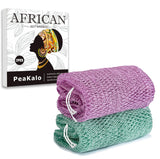 PeaKalo Authentic African Net Sponge-2Pcs Exfoliating Bath Shower Loofah Sponge, Gentle Back Scrubber for All Skin Types,Durable