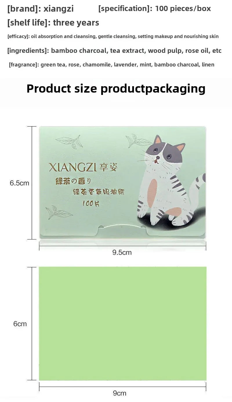 100/300pcs/6Packs Protable Face Oil Blotting Paper Matting Wipes Facial Cleanser Oil Control Oil-absorbing Face Cleaning Tools