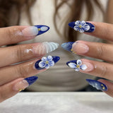 24 false nail pieces shipped randomly, Instagram-style false nails, wearable full-coverage almond-shaped press-on nails.