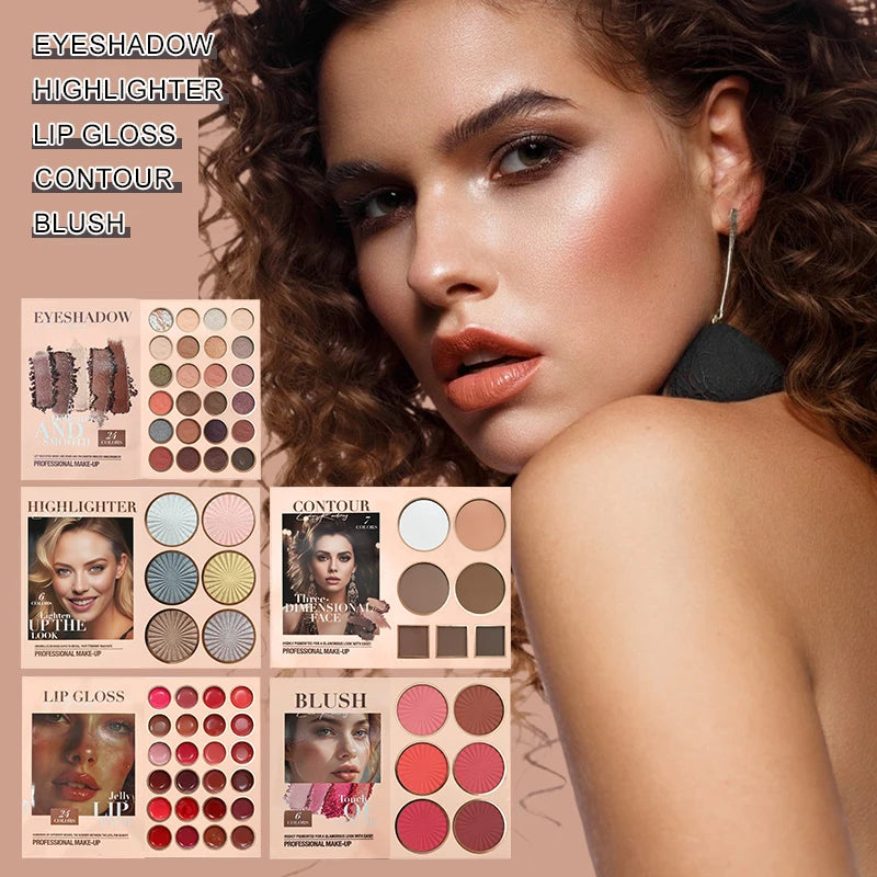 67-color multi-layered beauty book palette, a makeup book that combines eyeshadow, blush, contouring and highlighter,rich colors