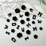 50pcs Vampire Nails Accessories Mixed Resin Ribbon Bow Camellia Tulip Heart Nail Art Charms Decorations Supplies Parts DIY Jewel
