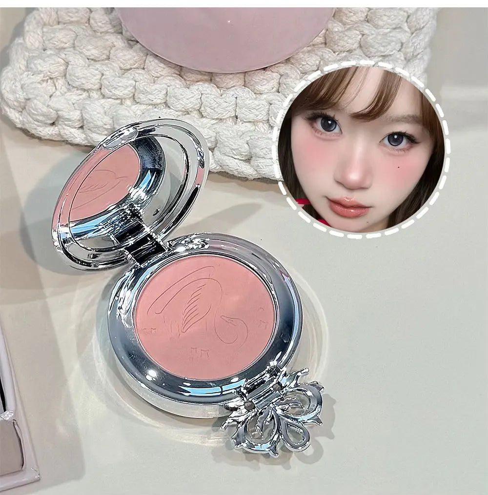 NICEKEY Pink Ballet Makeup Sets Include 4 Lip Mud,1 Blush,1 Pressed Powder,1 Eyes Palette,1 Contour Palette With Necklace Gift