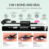 GROINNEYA Lash Clusters Kit Spikes Lash Individuals Eyelash Clusters D-Curly Lash Clusters Kit with Bond and Seal Makeup