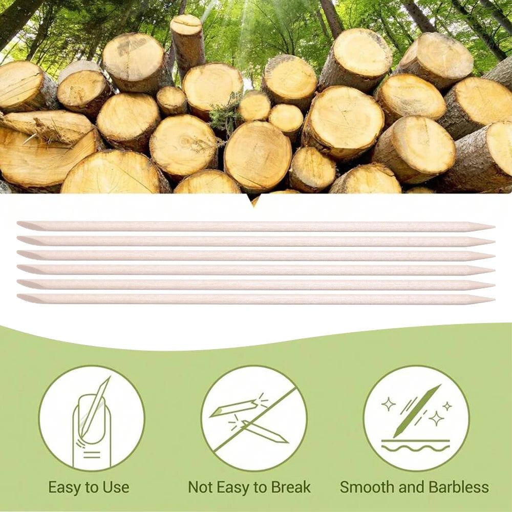 100Pcs Orange Wood Sticks for Nails Double Sided Cuticle Pusher Remover Nail Art Manicure Pedicure Tool for Manicure Pedicure