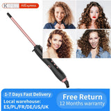 KIPOZI Professional Titanium Flat Iron Hair Straightener with Digital LCD Display Dual Voltage Instant Heating Curling Iron