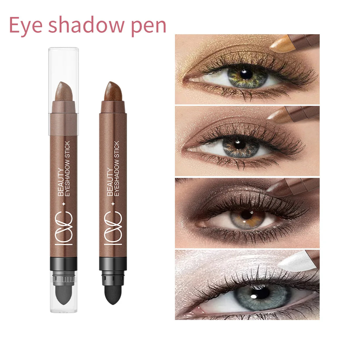 Double-ended Eyeshadow Pen Eyeliner Multiuse Shimmer Shadow Pearlescent Glitter Brightening Longlasting Waterproof Sweat-proof